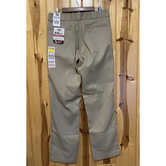 Dickies 874 Original Fit Khaki Tan Work Pants Men's Size 34x34 NWT Flex - Picture 4 of 9